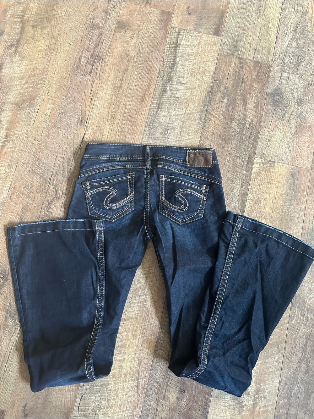 Silver heel bottom jeans Camden rose bell y2k vintage
